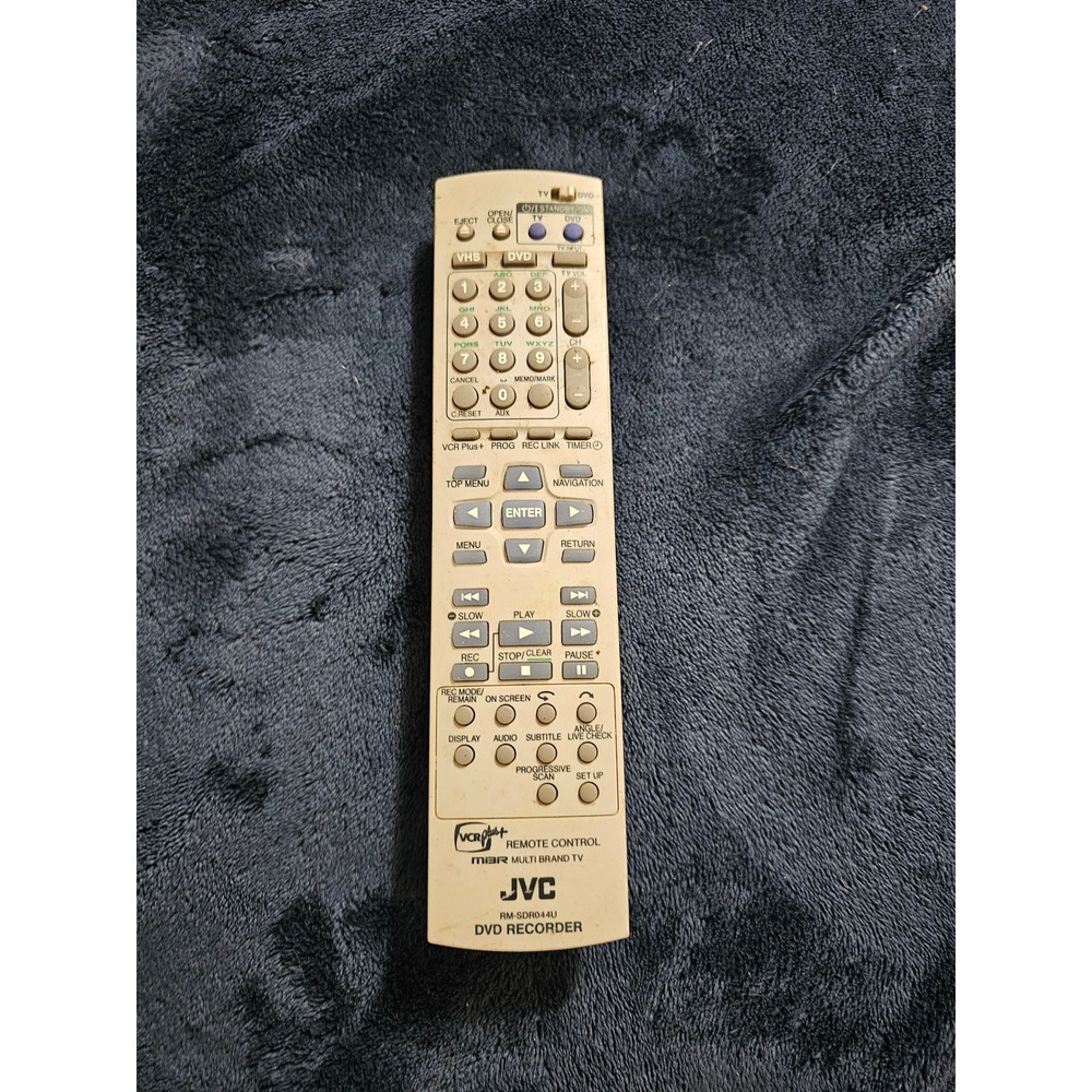 JVC DVD/VCR Combo Recorder Remote Control RM-SDR027U VCR Plus OEM Replacement